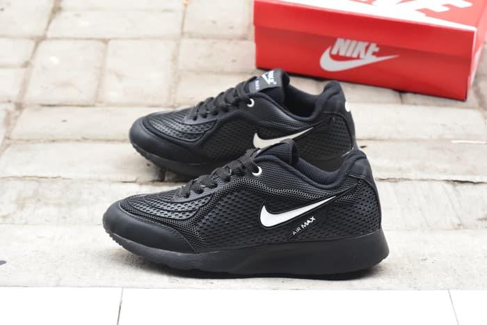 SEPATU SPORT AIRMAX RUNNING PRIA MAN HITAM POLOS / SEPATU SEKOLAH KERJA LAKI-LAKI PEREMPUAN