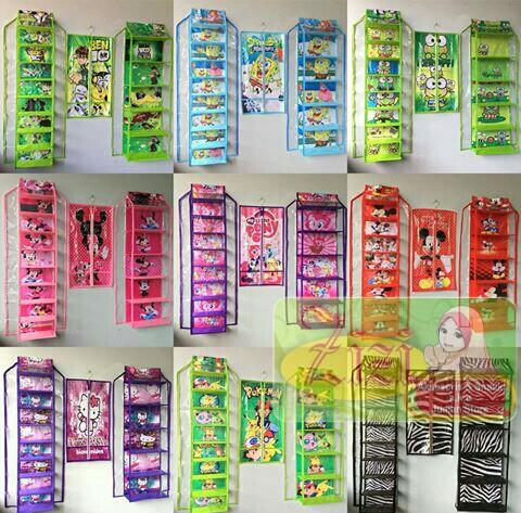 Rak 3in1 Alas Triplek Kayu Karakter Resleting Organizer Hana_id.Store