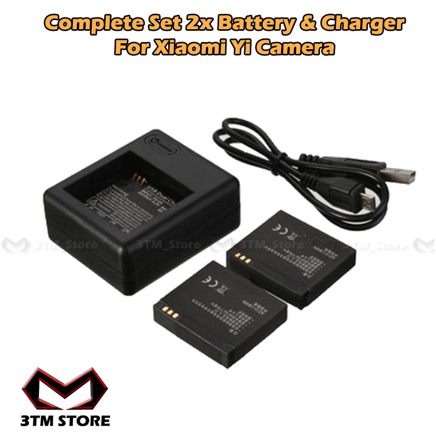 Complete Set Baterai Xiaomi Yi Batre Charger For Xiaomi Yi Camera