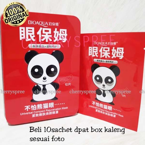 Bioaqua Masker Merah Panda Red Eye Mask Masker Mata Menhilangkan Kantung Mata Panda Box Merah - 1pc