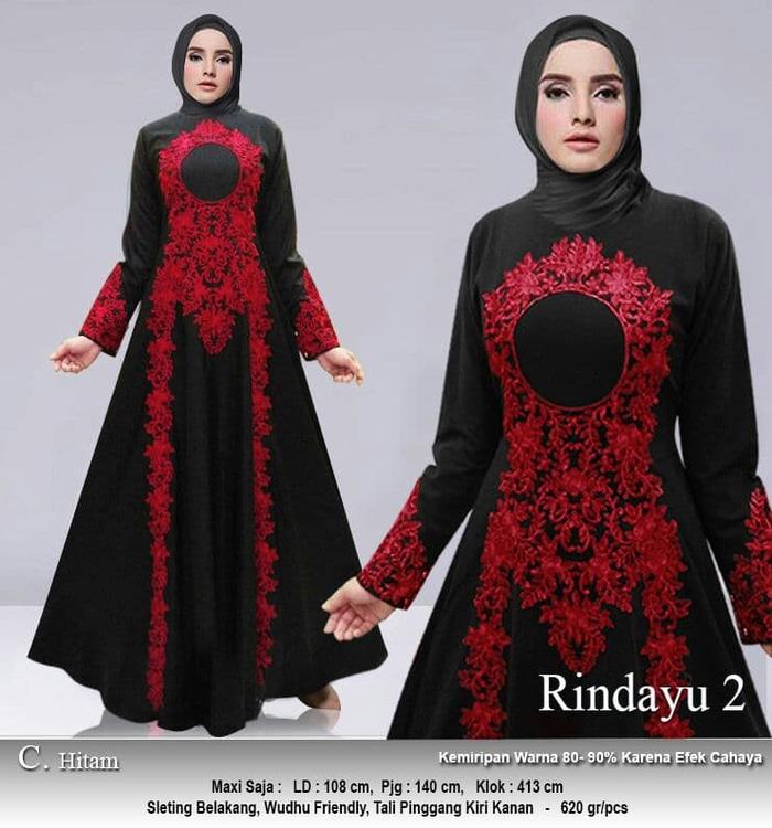 Kenzmal- Maxi Gamis Dress Baju Muslim Wanita Pesta Yamini Hitam