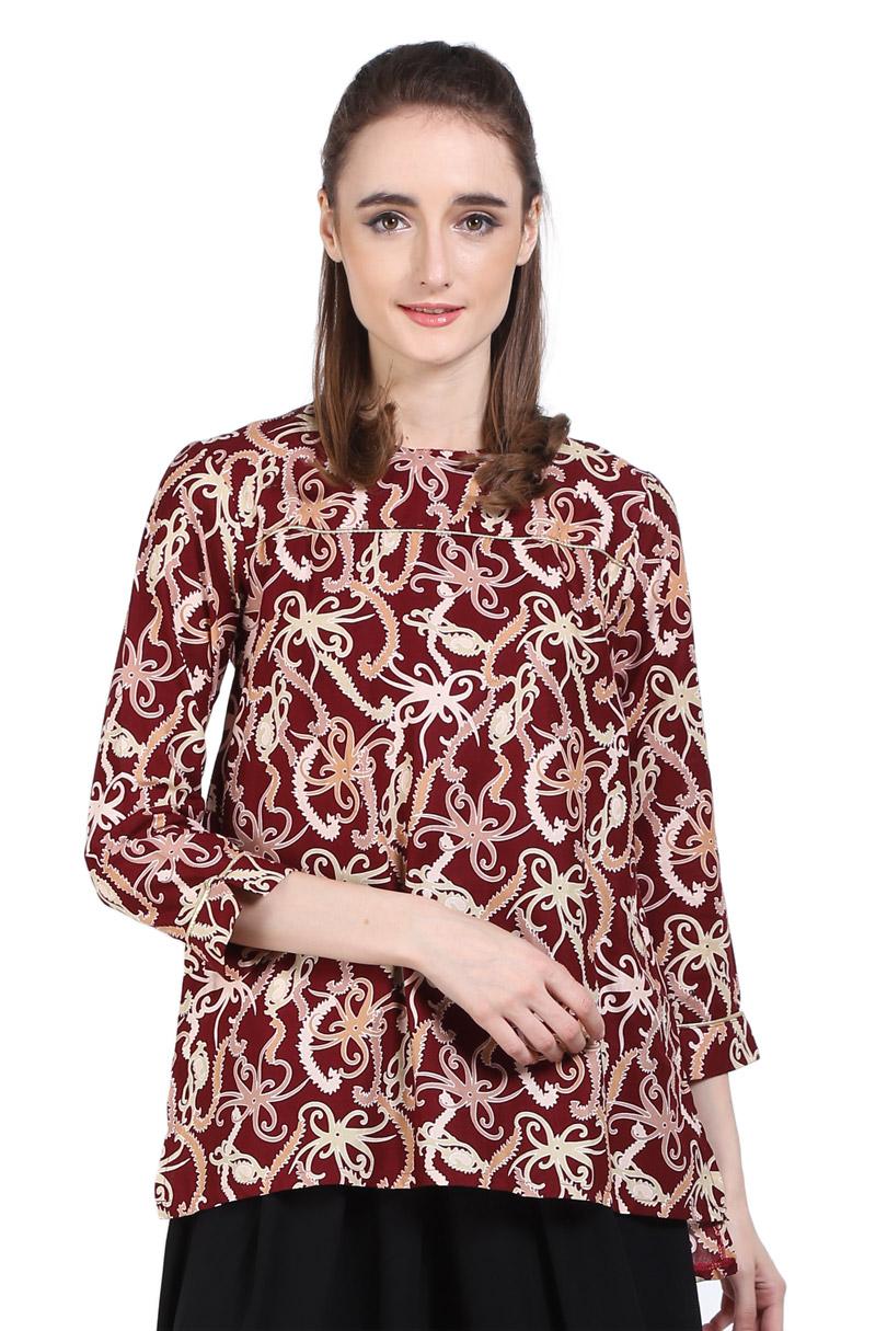 Adikusuma Blouse Batik Sasirangan Balikpapan Merah
