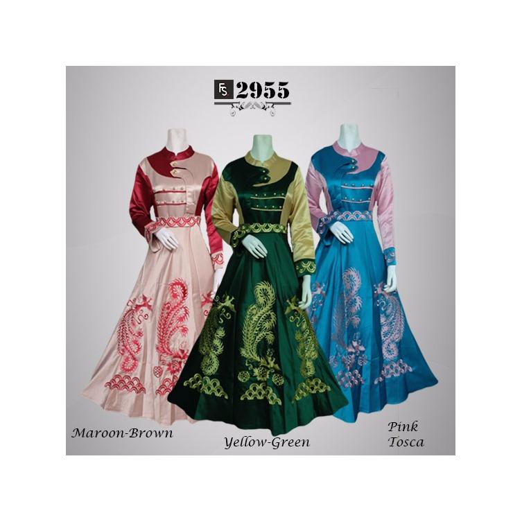 Toko Kirana Surabaya Gamis maxi dress baju gaun pesta busana muslim bordir mewah Aluna 955