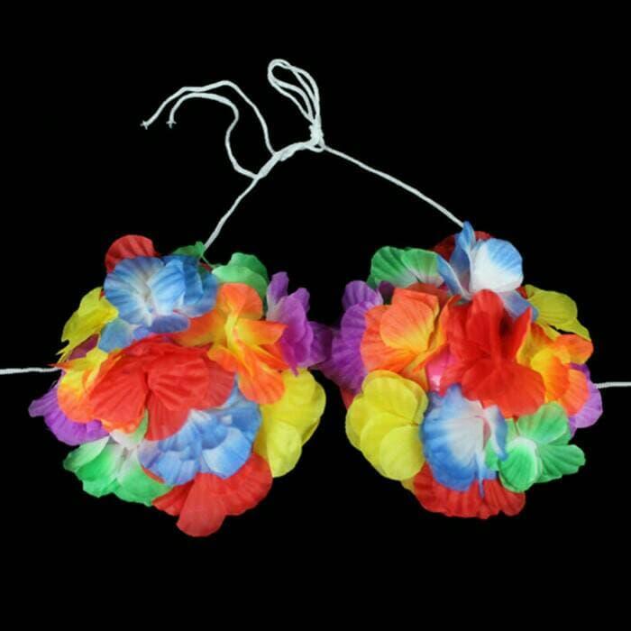 Costum Pesta Acessories Hula Bra Bunga Hawai Dewasa