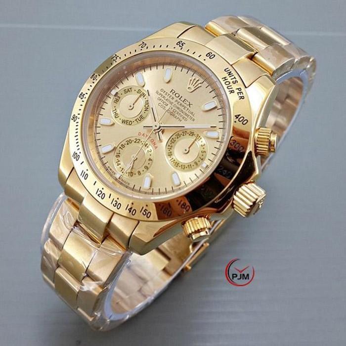 Jam Tangan Pria / Cowok Rolex Daytona Gold Rantai Automatic - Jp4xoj