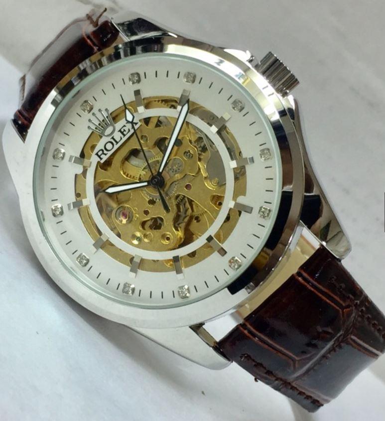 JAM TANGAN PRIA ROLEX AUTO STRAP B KULIT ANTI AIR TERBARU 2018 wht