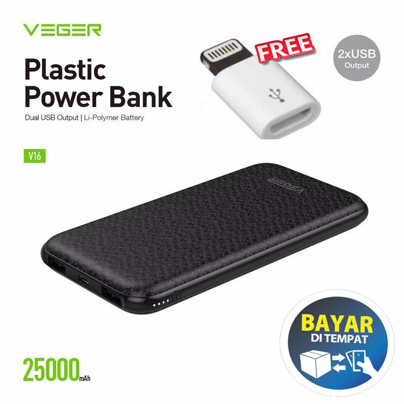 Veger V16 Power Bank - 25000mAh - Original Fast Charging LED Indicator