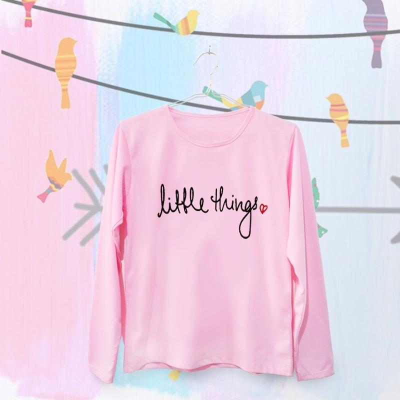 ELLIPSES.INC Tumblr Tee / T-Shirt / Kaos Wanita Lengan Panjang Little Things - Pink
