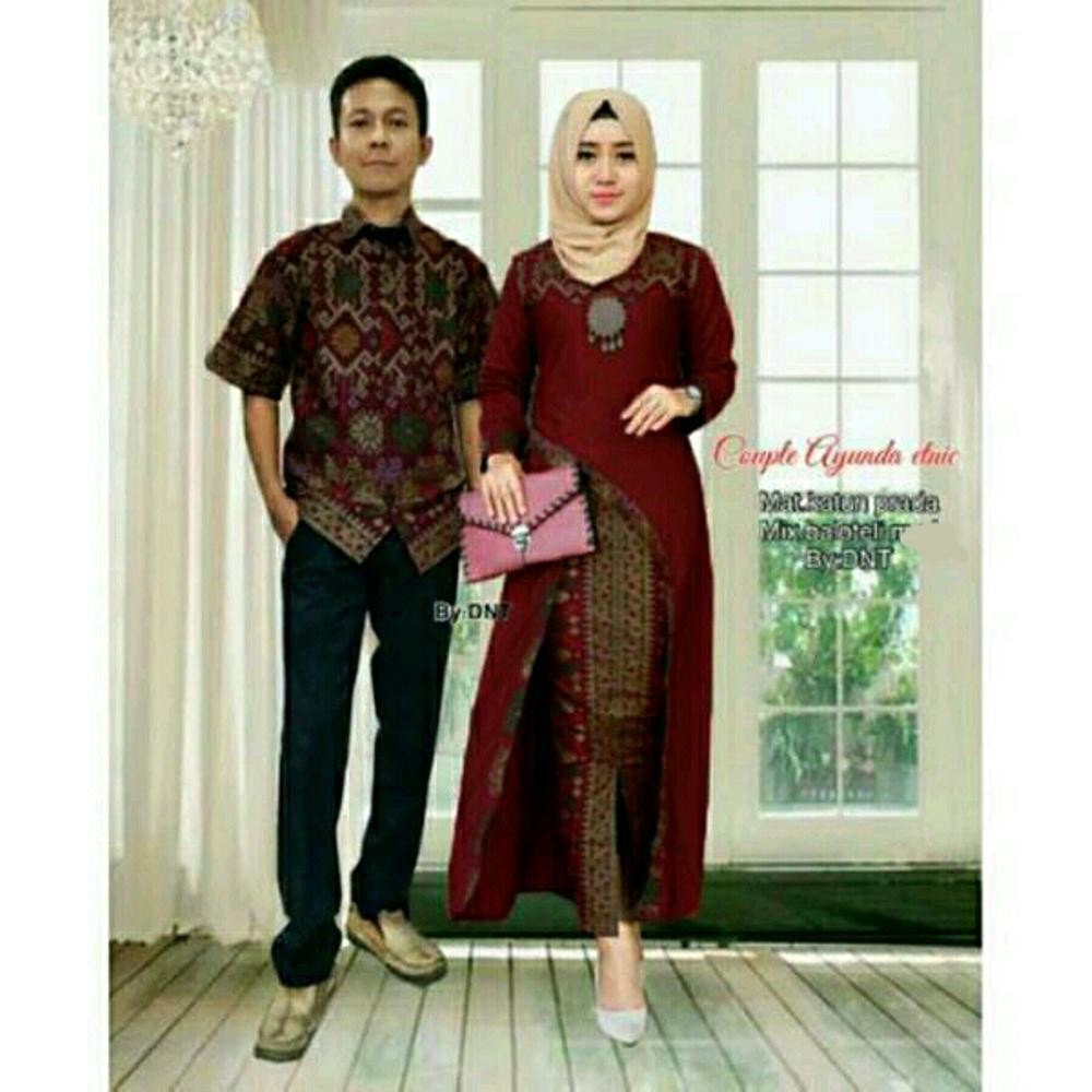 Pakaian Pasangan Couple Batik Ayunda Maroon