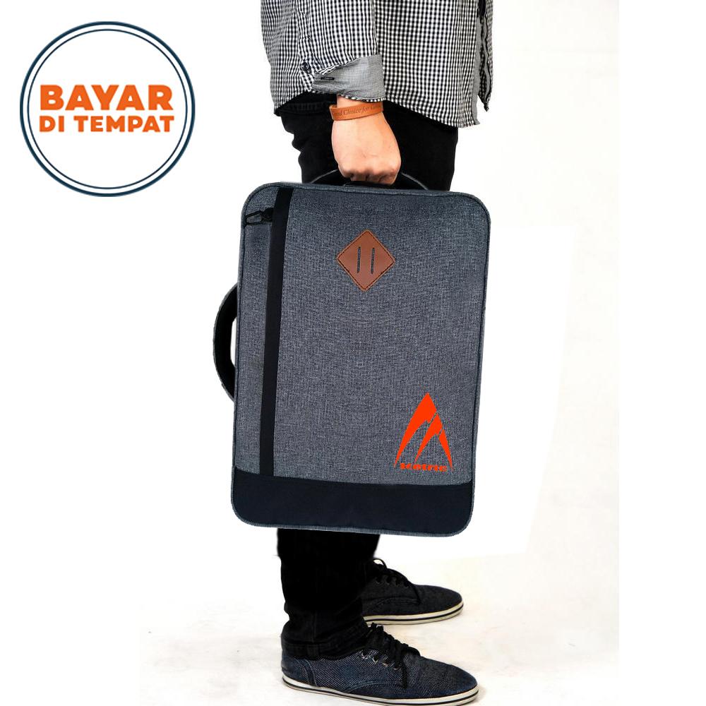 Toko Jakarta - Metric Tas Ransel Tas Laptop Tas Selempang 3in1 Multifungsi Material Kanvas Original - Grey + Raincover