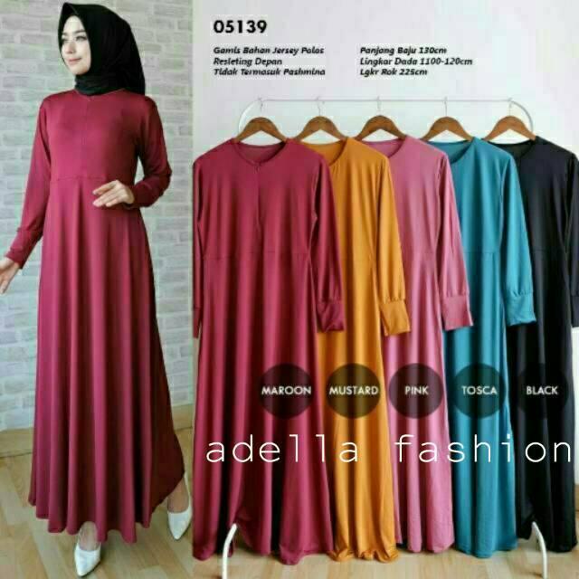 READY BARU PROMO HARGA GROSIR BUSANA MUSLIM GAMIS SYARI PESTA POLOS MURAH JERSEY JERSY JERSI BUSUI Hitam