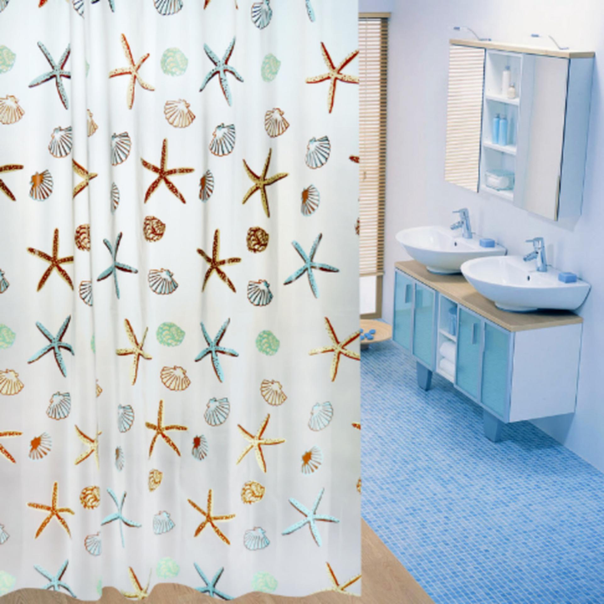 Hordeng Kamar Mandi Minimalis Furniture Murah Tirai Penutup Kamar Mandi Hordeng Minimalis Tirai Kamar Mandi Peva Sea Star By Goodang.