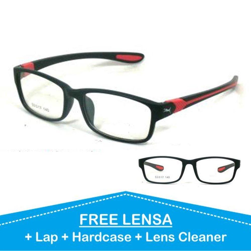 Oki_Store Frame Kacamata Pria Sport Pria & Wanita PU201 Normal / Baca / Plus / Minus / Cylinder Anti Radiasi Komputer