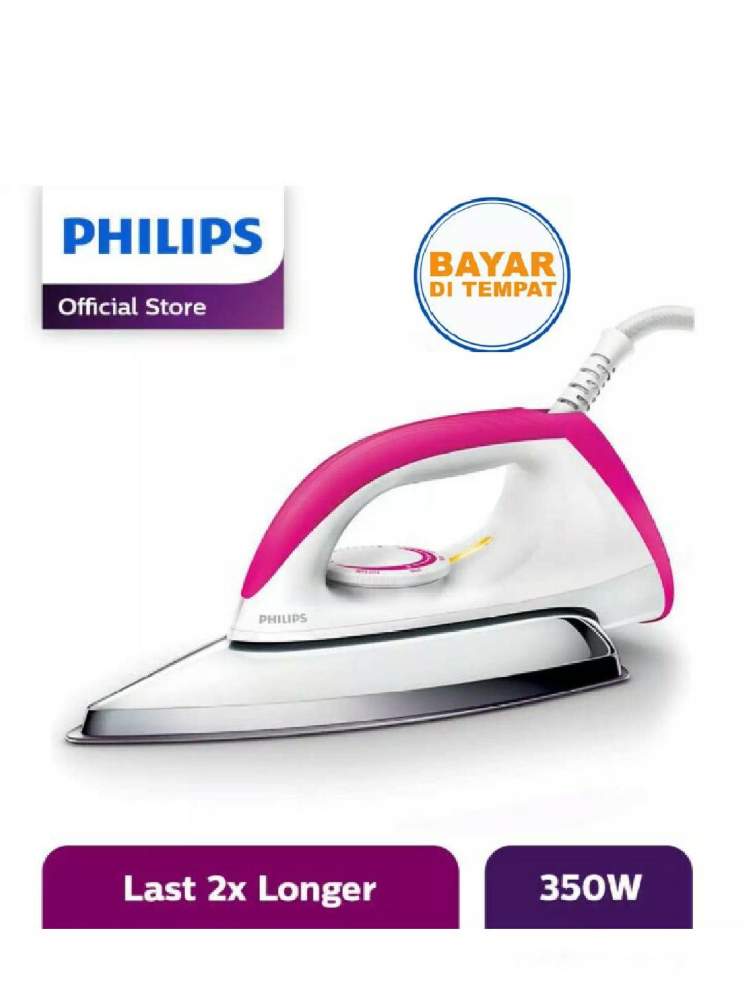 Philips Setrika HD-1173 - Putih-Pink GARANSI RESMI 1 TAHUN