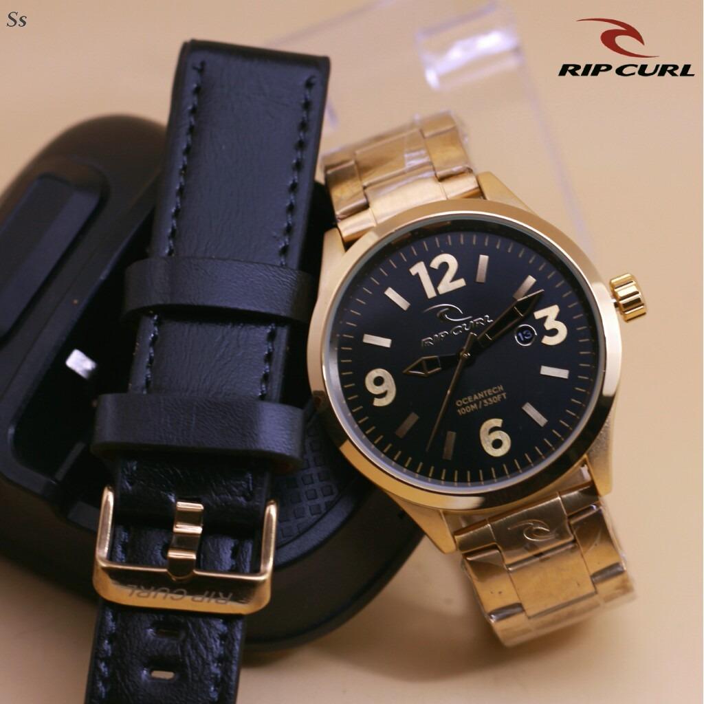 Jam Tangan Ripcurl Oceanograf - Limited Edition Elegant Series-Pria Wanita Formal Kasual Terbaru-Women or Men Luxury Watch-Stainless Strap-Kulit Kanvas Army Kekinian Sporty Fashionable Bonus Zippo Premium Beam Korek Free Trend 2018 - Free Tali Kulit