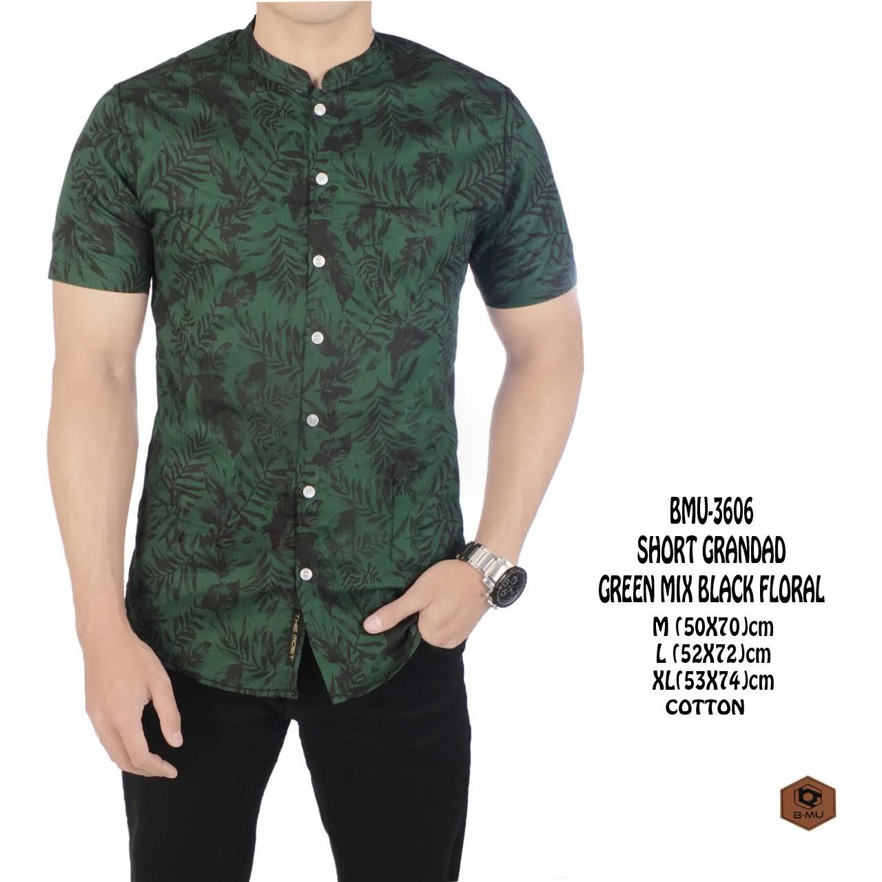 bajuku murah short grandad green mix black koko pria reguler kurta baju koko pria exclusive kemeja pantai pria motif kembang short slevees long sleeves kemeja distro kerja kantor casual formal atasan pria fashion pria kaos oblong superhero kemeja pantai