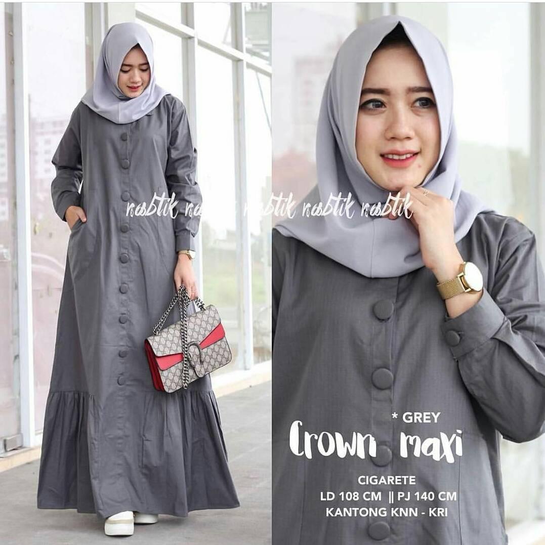 TOF GAMIS TERBARU Gamis Wanita Gamis Syari Dress Wanita Muslim Murah CROWN DRESS