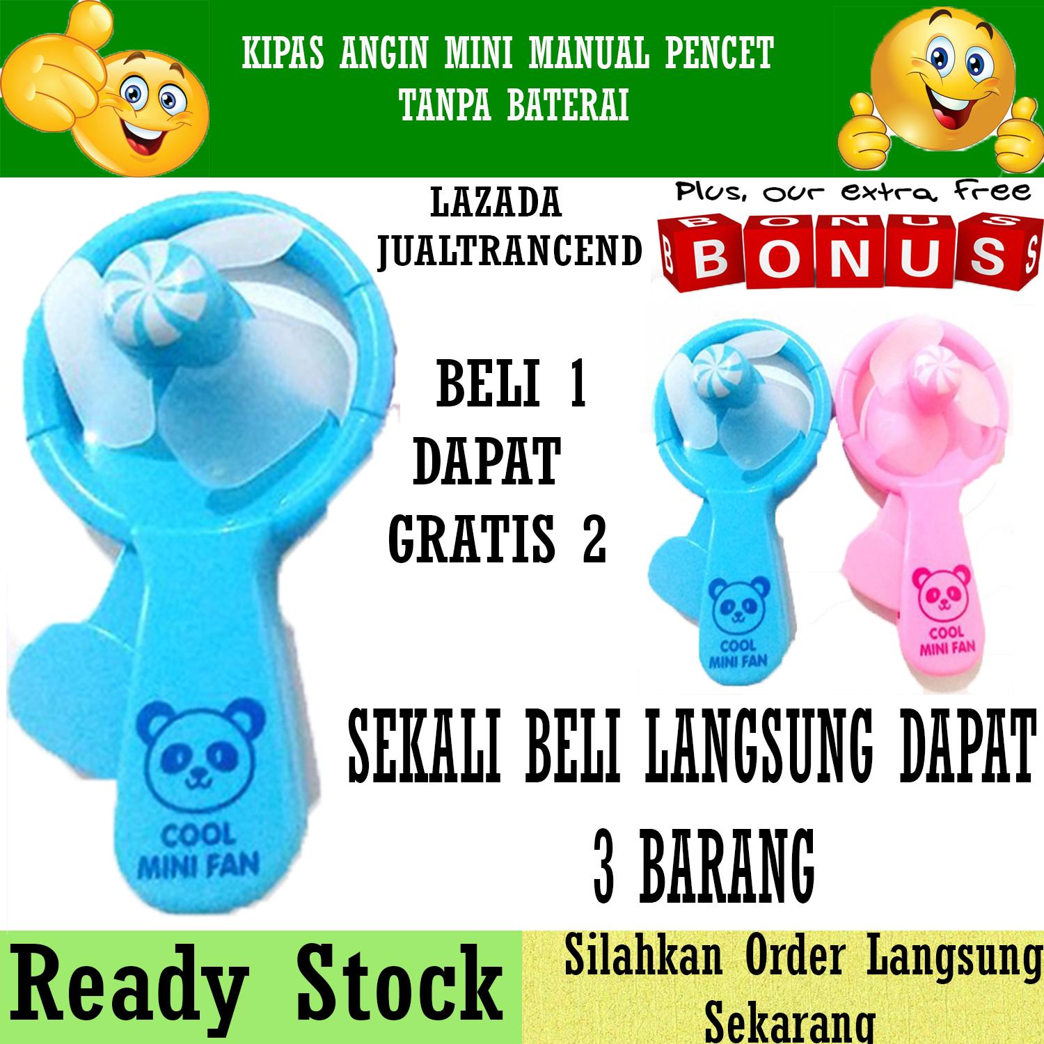Flash Sale Beli 1 Gratis 2 Kipas Angin Mini Manual Pencet Tanpa baterai