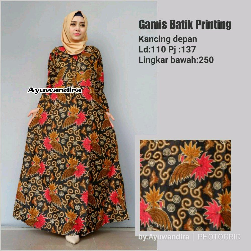 Gamis batik printing - gamis - gamis batik - dress - dress batik - batik wanita di lapak Batik Gaul Pekalongan nur_janah2611