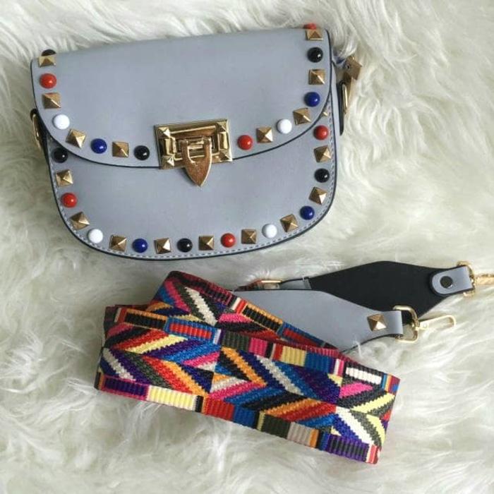 BEST SELLER!!! tas valentino sling rockstud grey(premium quality) - Q9vpay