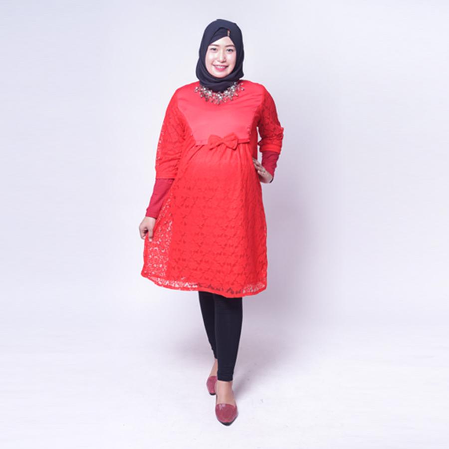 Ning Ayu Free CD Hamil Dress Hamil Brokat Pita Toksedo Ivanna Dress - DRO 900 / Baju Hamil dan Menyusui/ Baju Ibu Menyusui / Baju Ibu Menyusui Lengan Panjang / Baju Gamis Ibu Menyusui / Baju Daster Ibu Menyusui / Baju Wanita Menyusui
