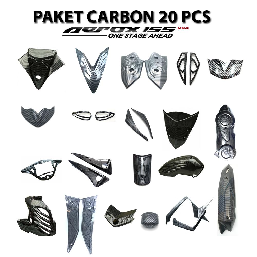 Paket Aksesoris Aerox 155 Carbon 20 Pcs Variasi Merk Nemo