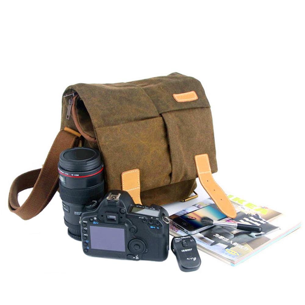 CADEN N2 Tahan Air Tas Kamera Kanvas Untuk Nikon Canon Sony Abu-abu DSLR Kamera Digital