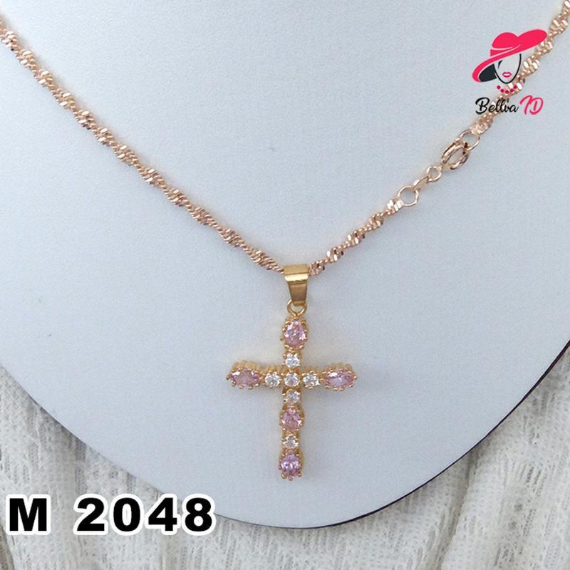 Jual Aksesoris Kalung Salib Batu Permata Warna M 2048