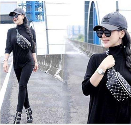 Tas Slempang Sling Bag - Tas Pinggang Wanita Valentino 628 Tas Import Branded Berkualitas Import Bag - Hitam