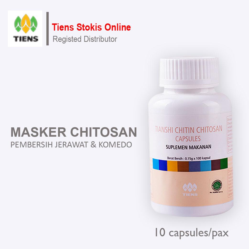 Tiens Masker Chitosan Pembersih Jerawat & Komedo Paket Hemat 10 Kapsul + Gratis Kartu Diskon Tiens Stokis Online