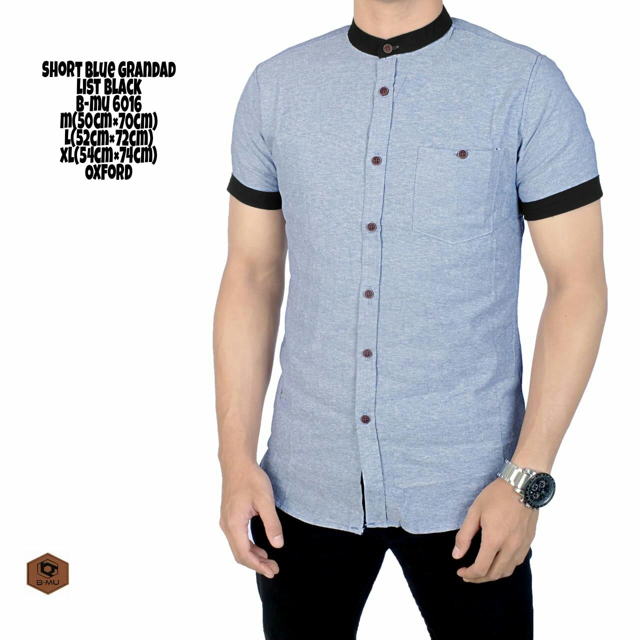 the most - Kemeja Pendek Koko Biru /short blue grandad list black kemeja santai adem motif bunganyaman kantor ker ja atasan cowok termurah terlaris beli baju distro bandung