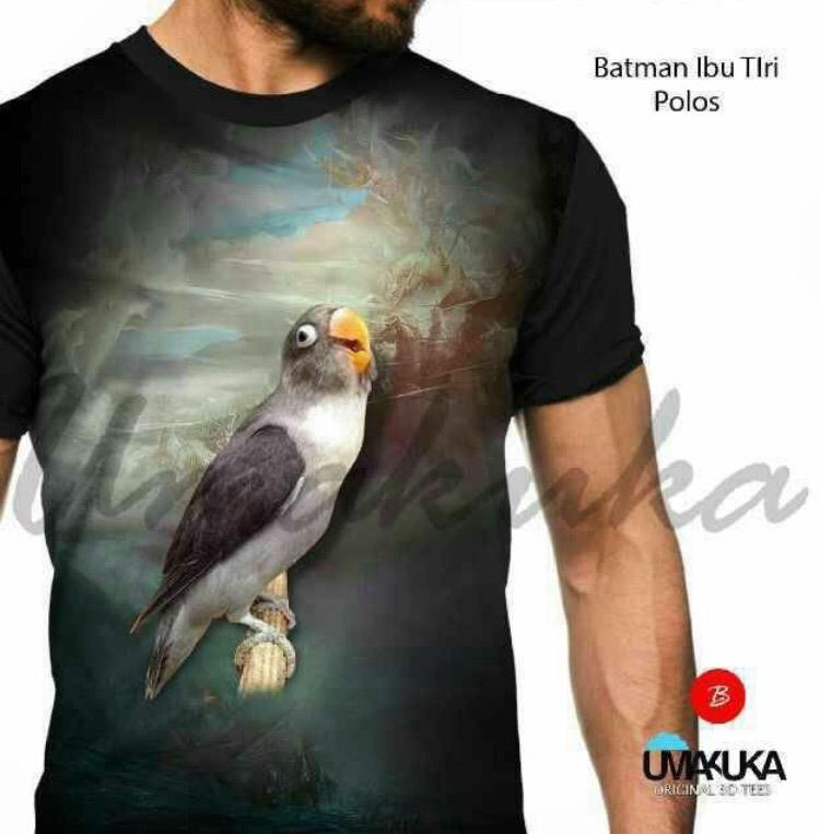 Batman ibu tiri polos kaos burung kicau mania lovebird 3d fullprint