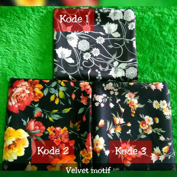 Kerudung Jilbab Satin Velvet Segiempat Motif Part 3