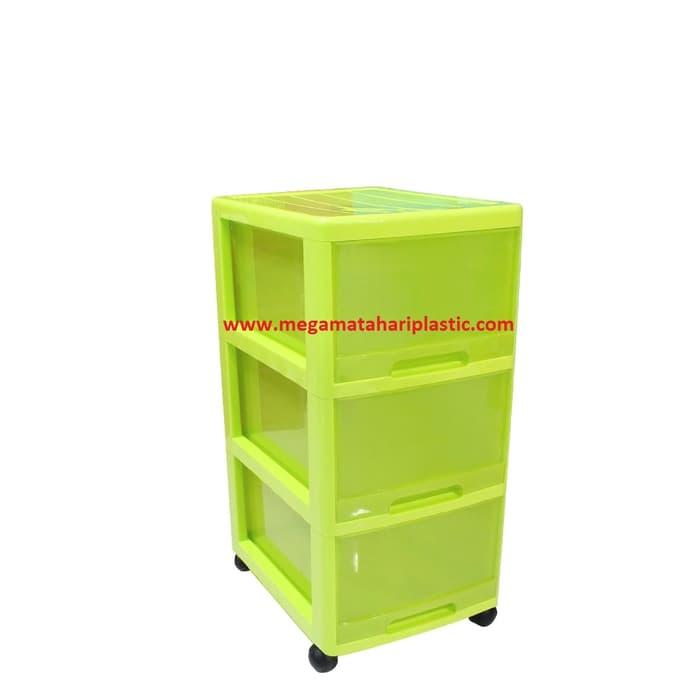 Lemari / Laci Plastik Princia Susun 3 PKD3R Claris (Dengan Roda) @ lemari plastik napolly pakaian gantung baju rovega murah 4 2 susun lion star napoly club