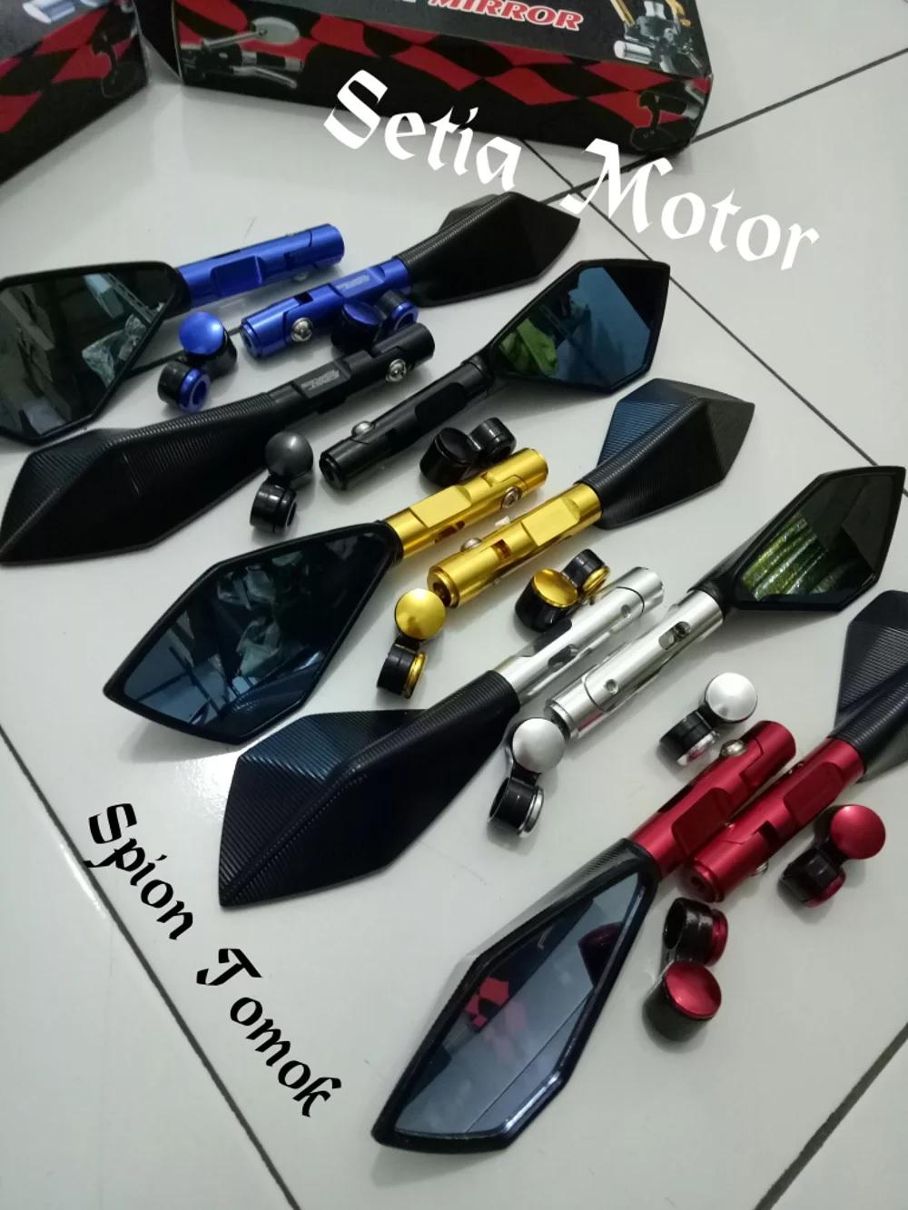 Spion Tomok Nmax, Vixion, R15, R25, Xabre, Cbr150, Cb150, Ninja250, Ninja R/RR, Satria Fu, Sonic 150 (Semua Motor) Universal Honda Yamaha Suzuki Spion Tomok V. 2 Monel CNC Fast Bikers