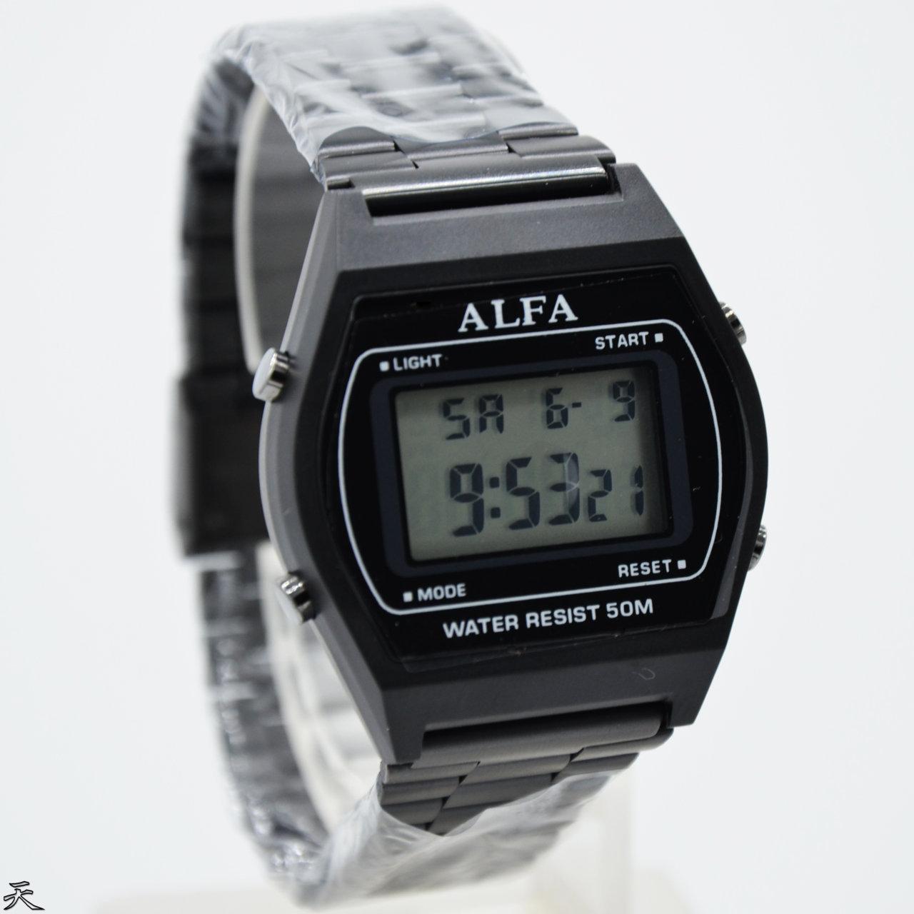 Alfa Digital Watch 8010 Jam Tangan Formal Wanita Murah - Anti Air - All Stainless - Original