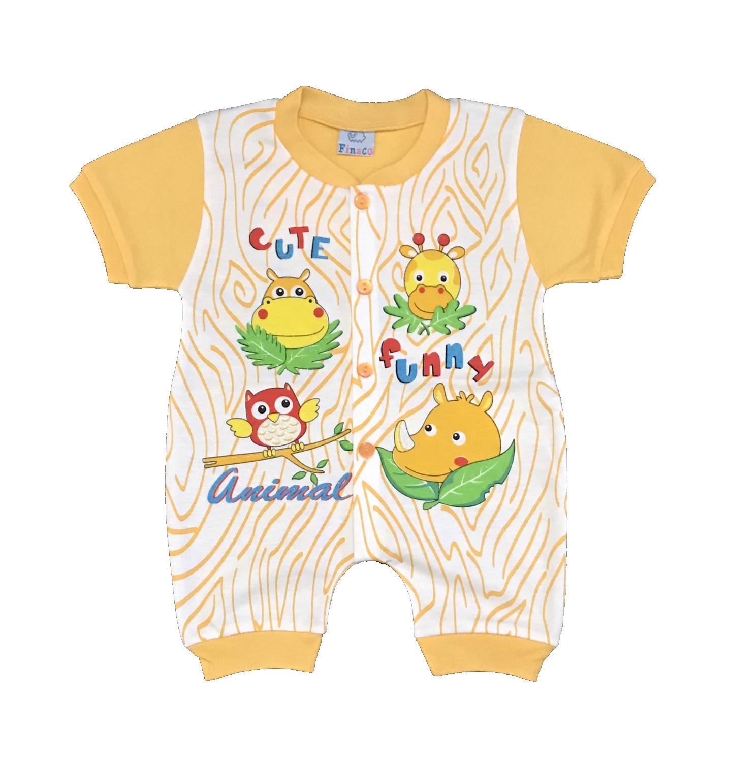 BAYIe - Baju Bayi model Jumper lengan Pendek motif ANIMAL FINACO usia 6 - 12 bulan 100% katun/pakaian Jumsuit bayi /baju bayi new born