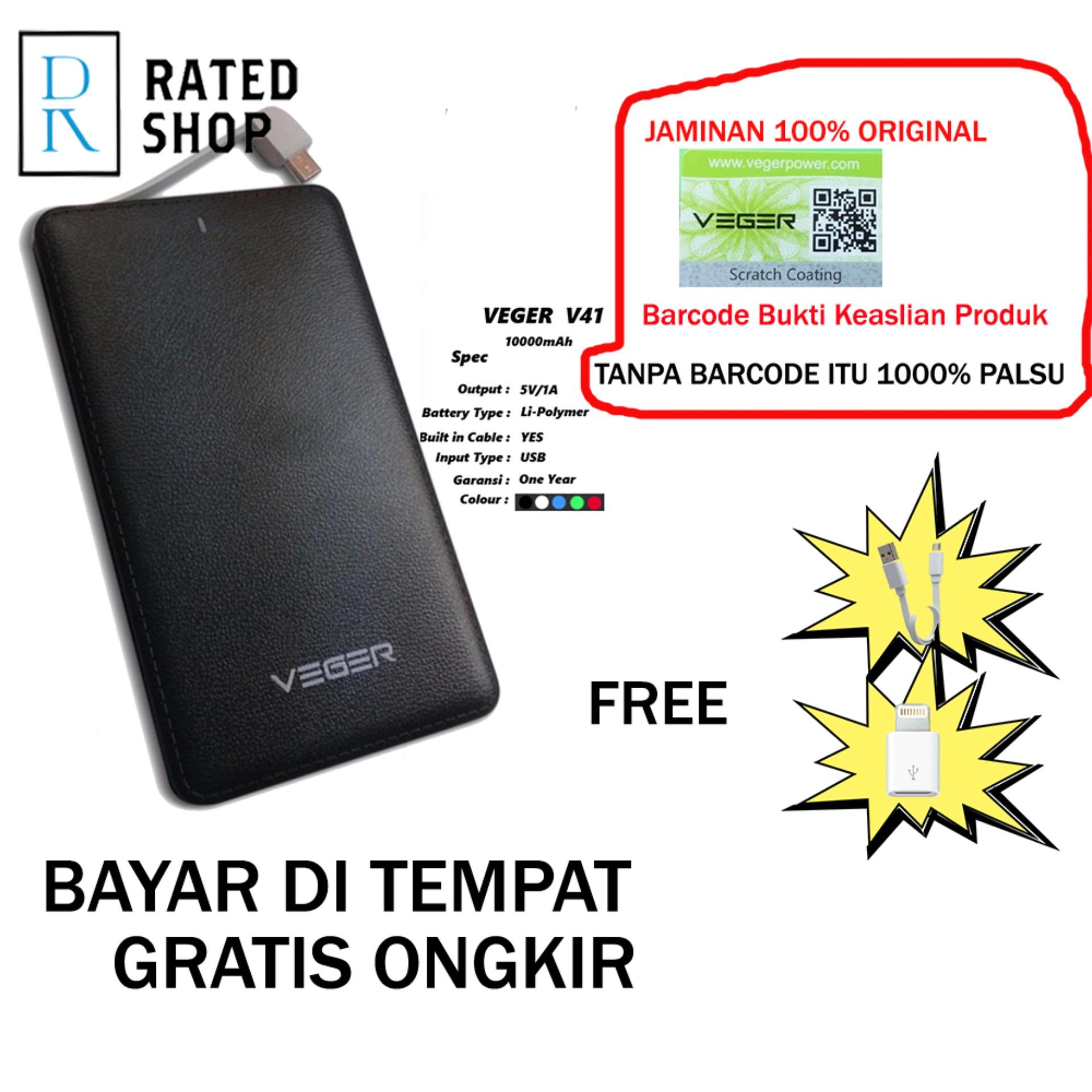 Veger V41 Power Bank Slim 10000mah - Hitam