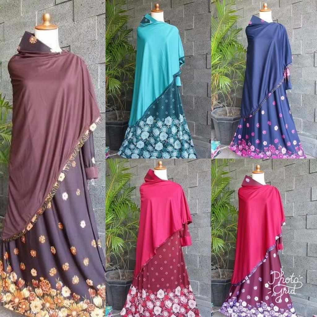 Gamis Jersey Pinguin / Termurah Gamis Syari / Kulakan Jersey Bergo / Gamis Motif Promo