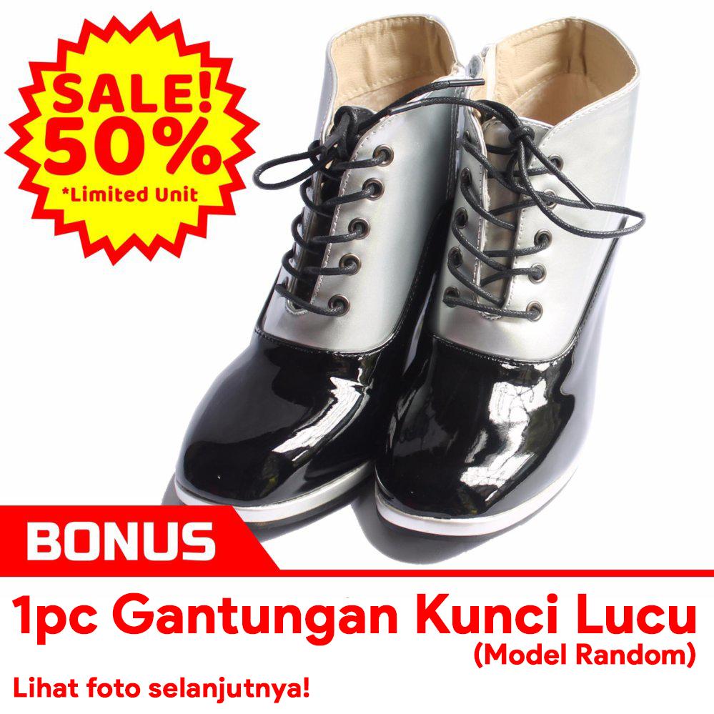 [SALE 50%] Vernas - SemiBoots With Heels Wanita / Silver