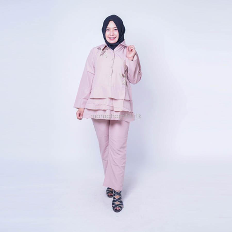 Ning Ayu Setelan Hamil Motif Daun Atas Bawah Krja - STJ 83 / Baju Menyusui Keren / Baju Menyusui Murah / Baju Menyusui Modis / Baju Menyusui Terbaru / Baju Menyusui tanah abang / Baju Menyusui Modis Dan Murah