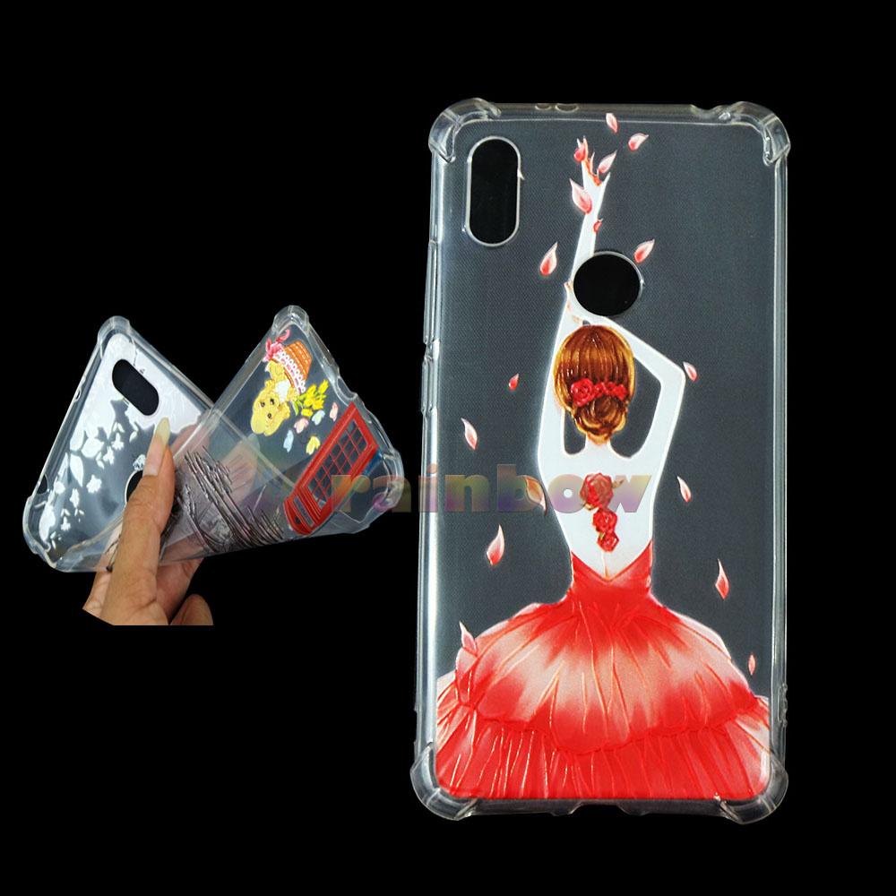 Rainbow Anti Crack Case Custom Xiaomi Redmi S2 Ladies Red / Case Anti Crack Animasi Xiaomi Redmi S2 Jembatan / Casing Xiaomi Redmi S2 Jembatan / Silikon Case Unik / Jelly Case Gambar Ilustrasi - Dress Merah