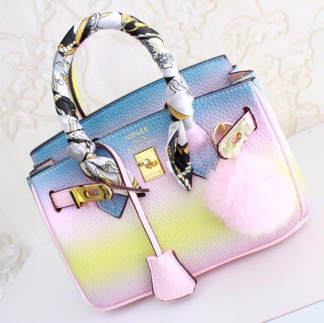 TAS HERMES BIRKIN RAINBOW MINI