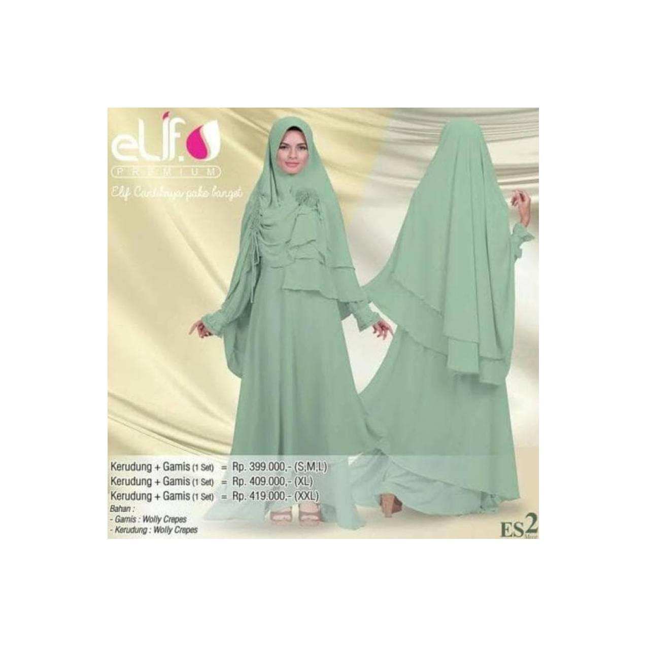 TOP GAMIS SET SYARI ELIF PREMIUM ES 2 KERUDUNG JILBAB DISKON ES2