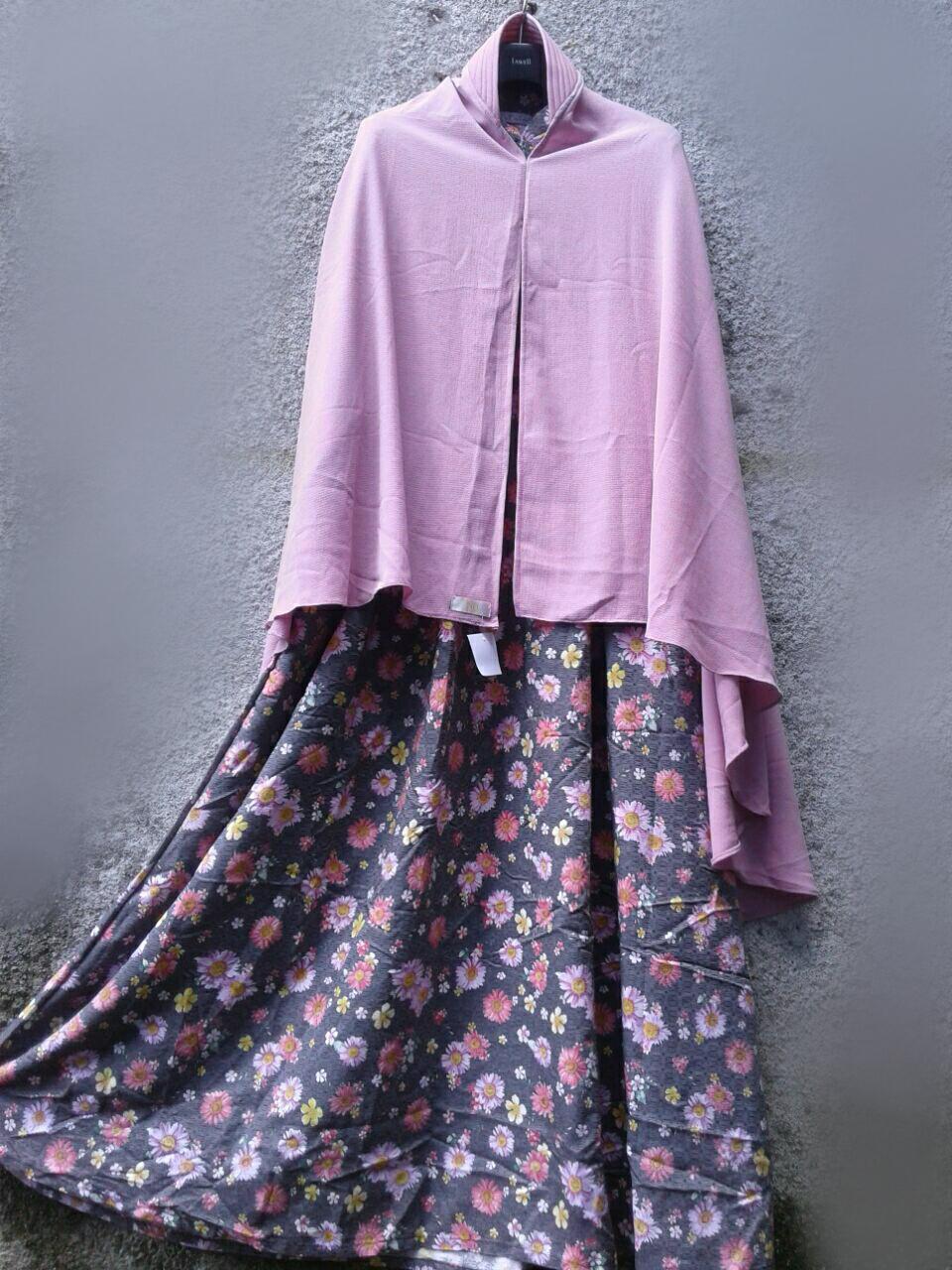 set gamis syari yukata jilbab bubblecrepe