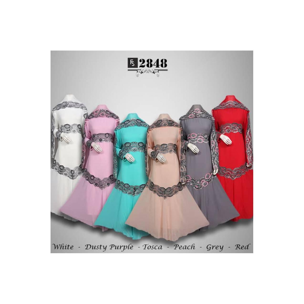 Gamis pesta Ceruty Azalia FS2848 + Pashmina