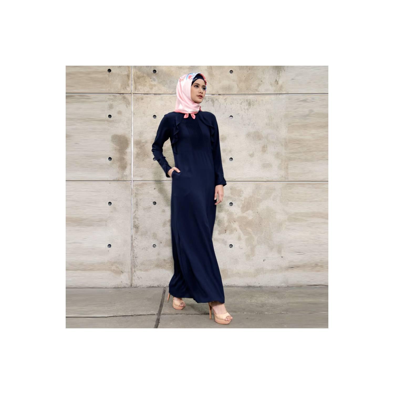Zoya Dress Gamis Muslimah Cantik - Love Liness Dress - Navy, S