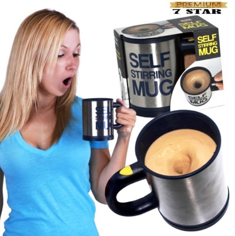 Self Stirring Mug 7STAR - Self Stirring Mug Kapasitas 350 ML Gelas Pengaduk Otomatis - Warna Random