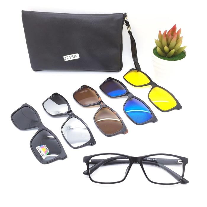 Kacamata / Sunglass Pria RB SR-2215 Clip On 5 Lensa Super