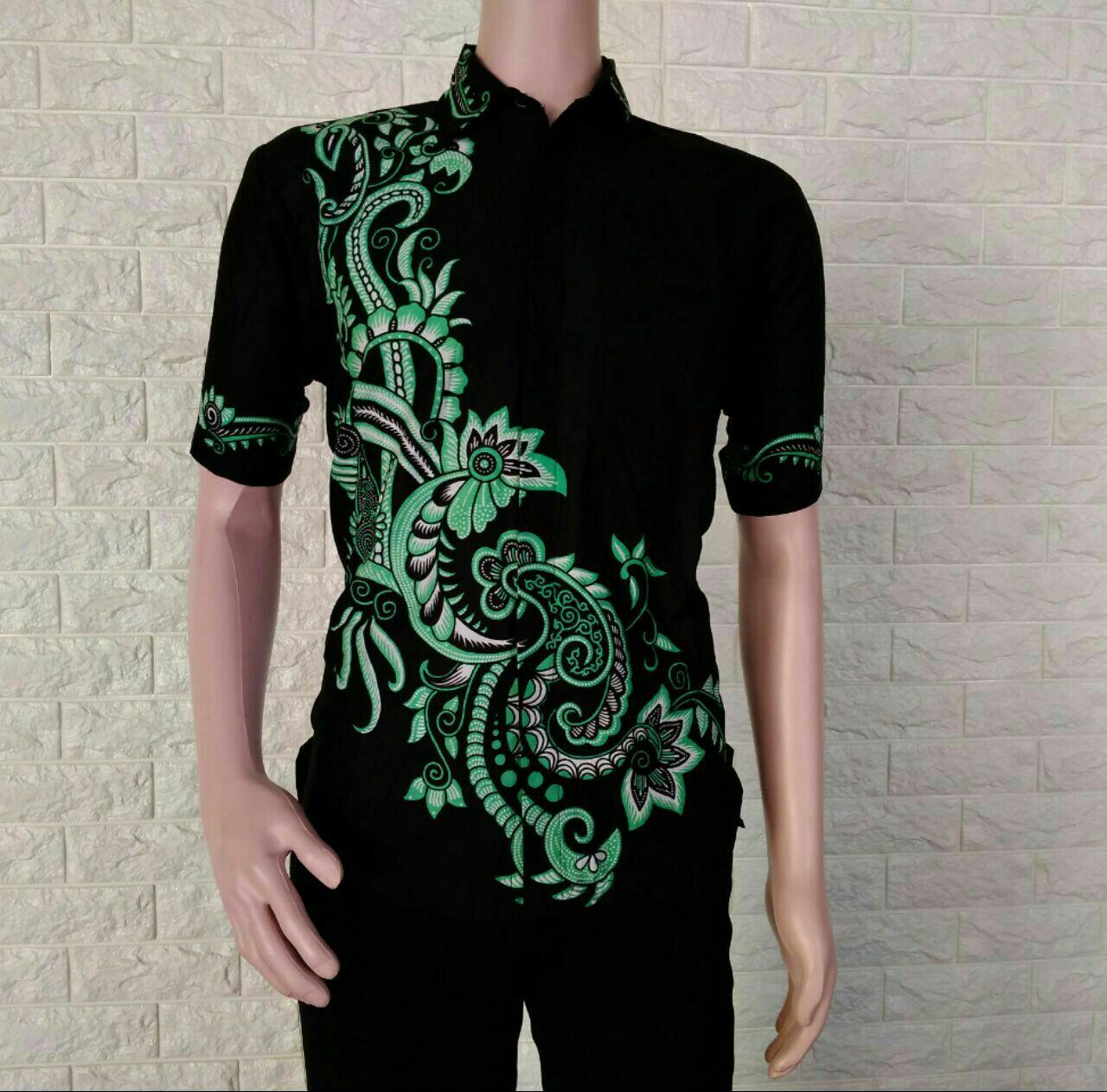 Jual Baju Batik Pria Baju Batik Modern Kemeja Batik Pekalongan Hem Batik Kemeja Motif Arjuna Hitam